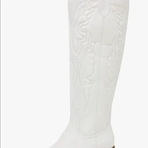 Knee-high cowboy boots.